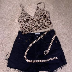 Brandt Melville cheetah print crop top
